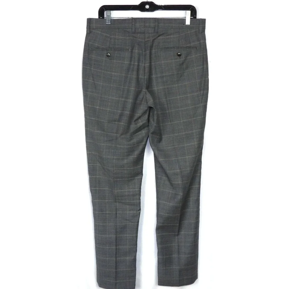 Lot of 2~ J.CREW Plaid Wool Blend BOWERY Dress Pants Men's 34  X 30